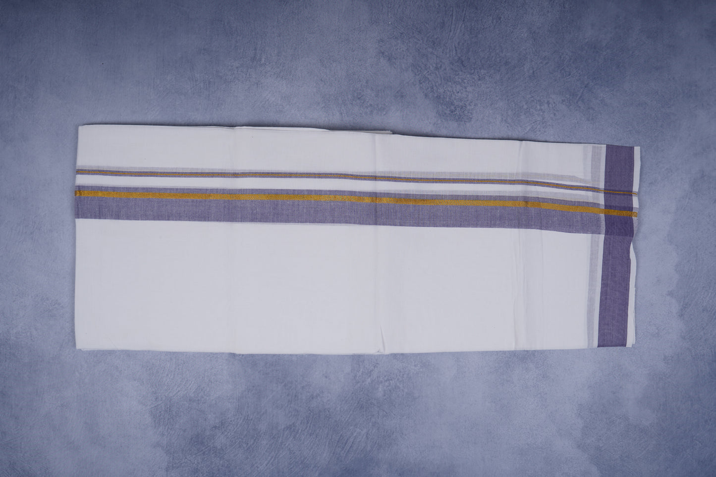 FEATHER FINISH COTTON 1818 W/D DHOTHIE 3.80 MTR- VIOLET