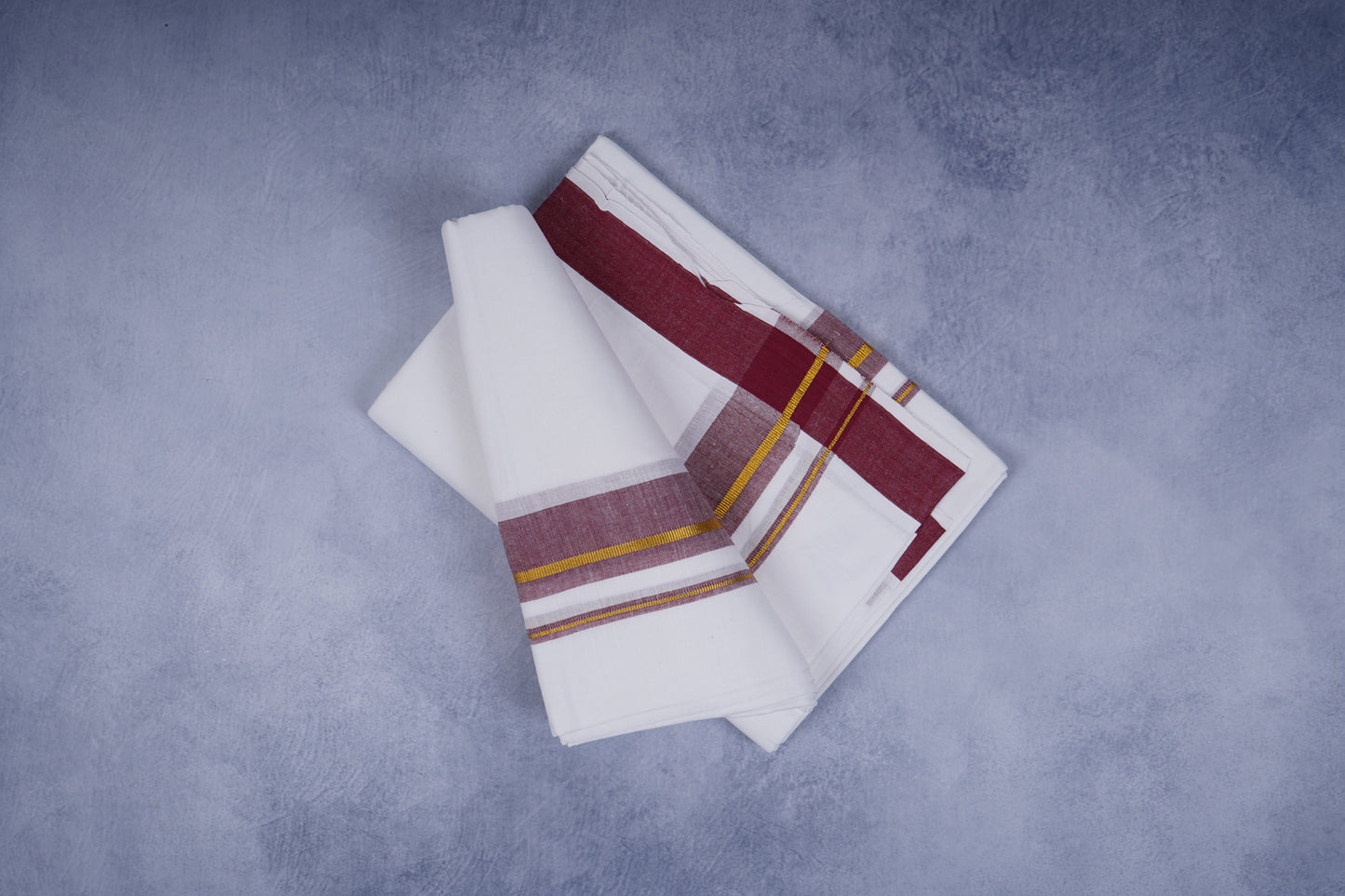 FEATHER FINISH COTTON 1818 W/D DHOTHIE 3.80 MTR-MAROON