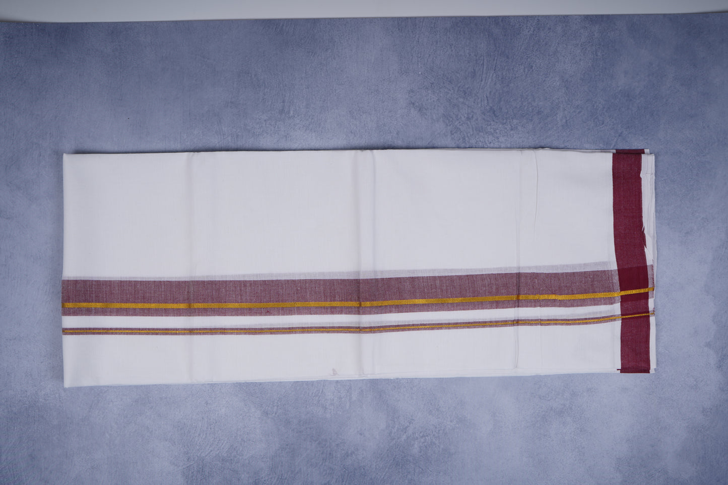 FEATHER FINISH COTTON 1818 W/D DHOTHIE 3.80 MTR-MAROON