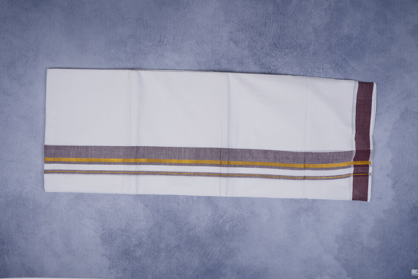 FEATHER FINISH COTTON 1818 W/D DHOTHIE 3.80 MTR-DARK MAROON