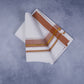 FEATHER FINISH COTTON 1818 W/D DHOTHIE 3.80 MTR-BROWN