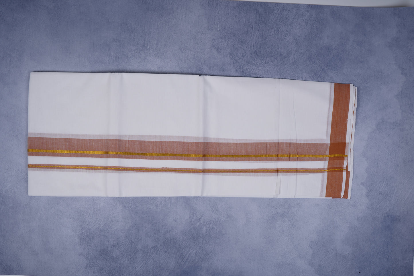 FEATHER FINISH COTTON 1818 W/D DHOTHIE 3.80 MTR-BROWN