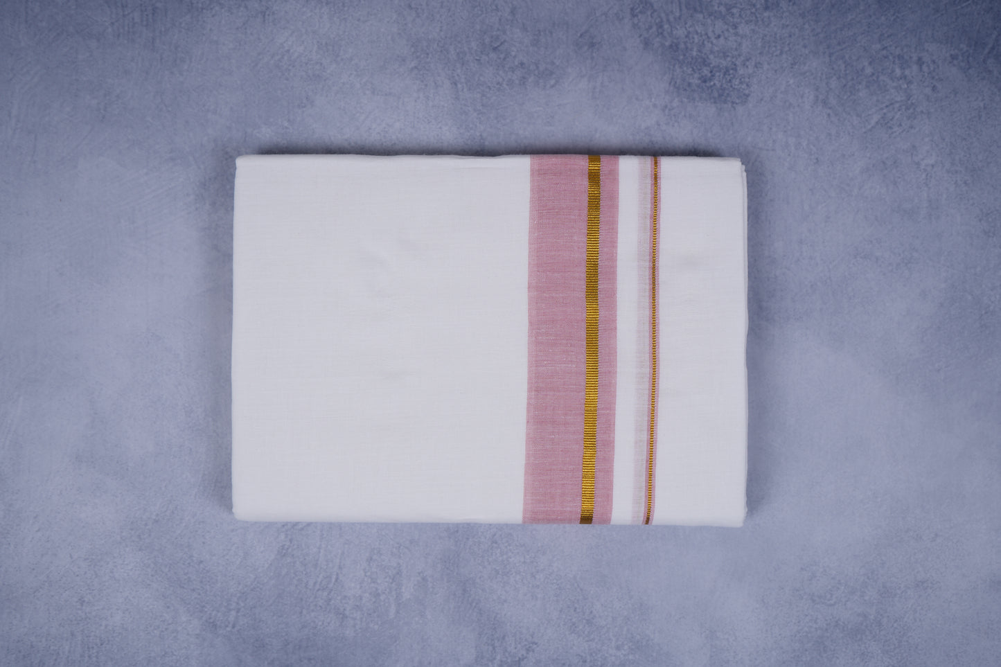 FEATHER FINISH COTTON 1818 W/D DHOTHIE 3.80 MTR-LIGHT PINK