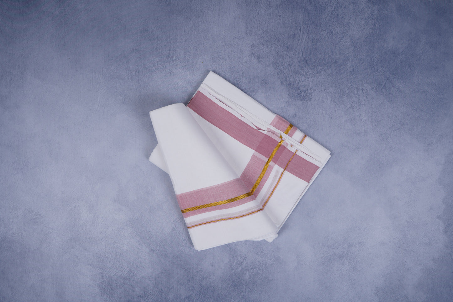 FEATHER FINISH COTTON 1818 W/D DHOTHIE 3.80 MTR-LIGHT PINK