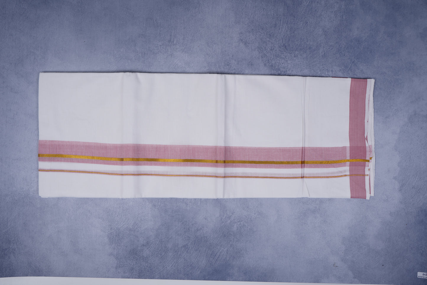 FEATHER FINISH COTTON 1818 W/D DHOTHIE 3.80 MTR-LIGHT PINK