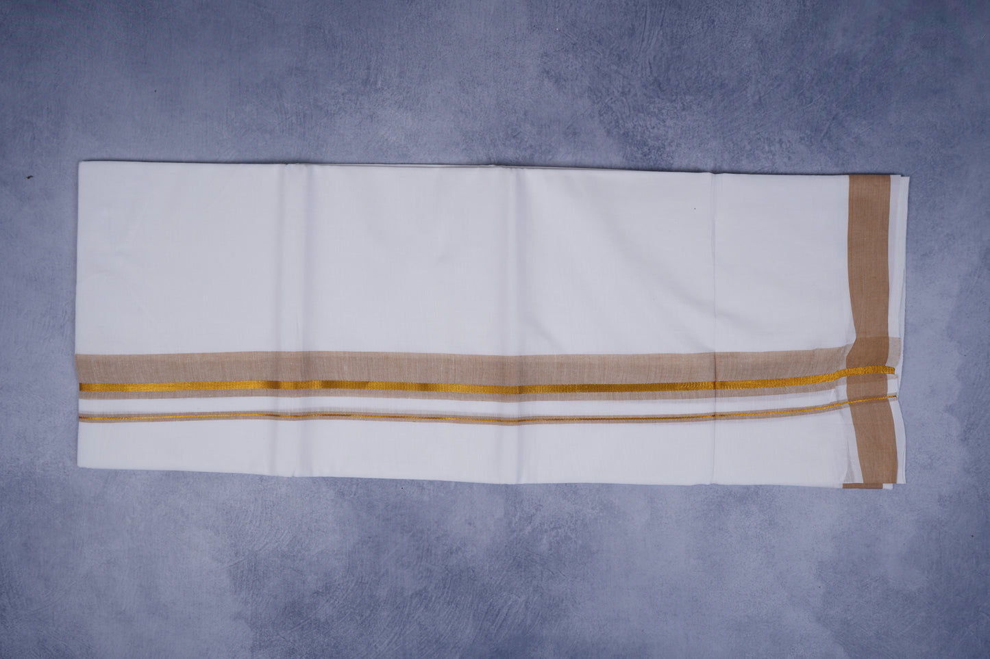 FEATHER FINISH COTTON 1818 W/D DHOTHIE 3.80 MTR-BROWN