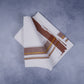 FEATHER FINISH COTTON 1818 W/D DHOTHIE 3.80 MTR-DARK BROWN
