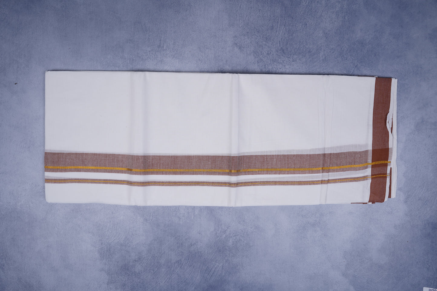 FEATHER FINISH COTTON 1818 W/D DHOTHIE 3.80 MTR-DARK BROWN