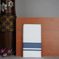 White Double Dhothie Cotton Colour Border For Men - FCD-507 Buy 1 Dhothie Get 1 Dhothie Belt Free (Assorted colours only)