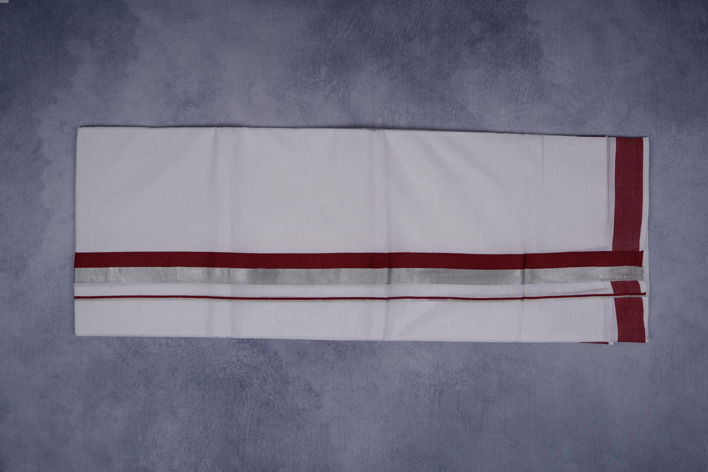 FEATHER FINISH COTTON 1212 W/D DHOTHIE 3.80 MTR-MAROON