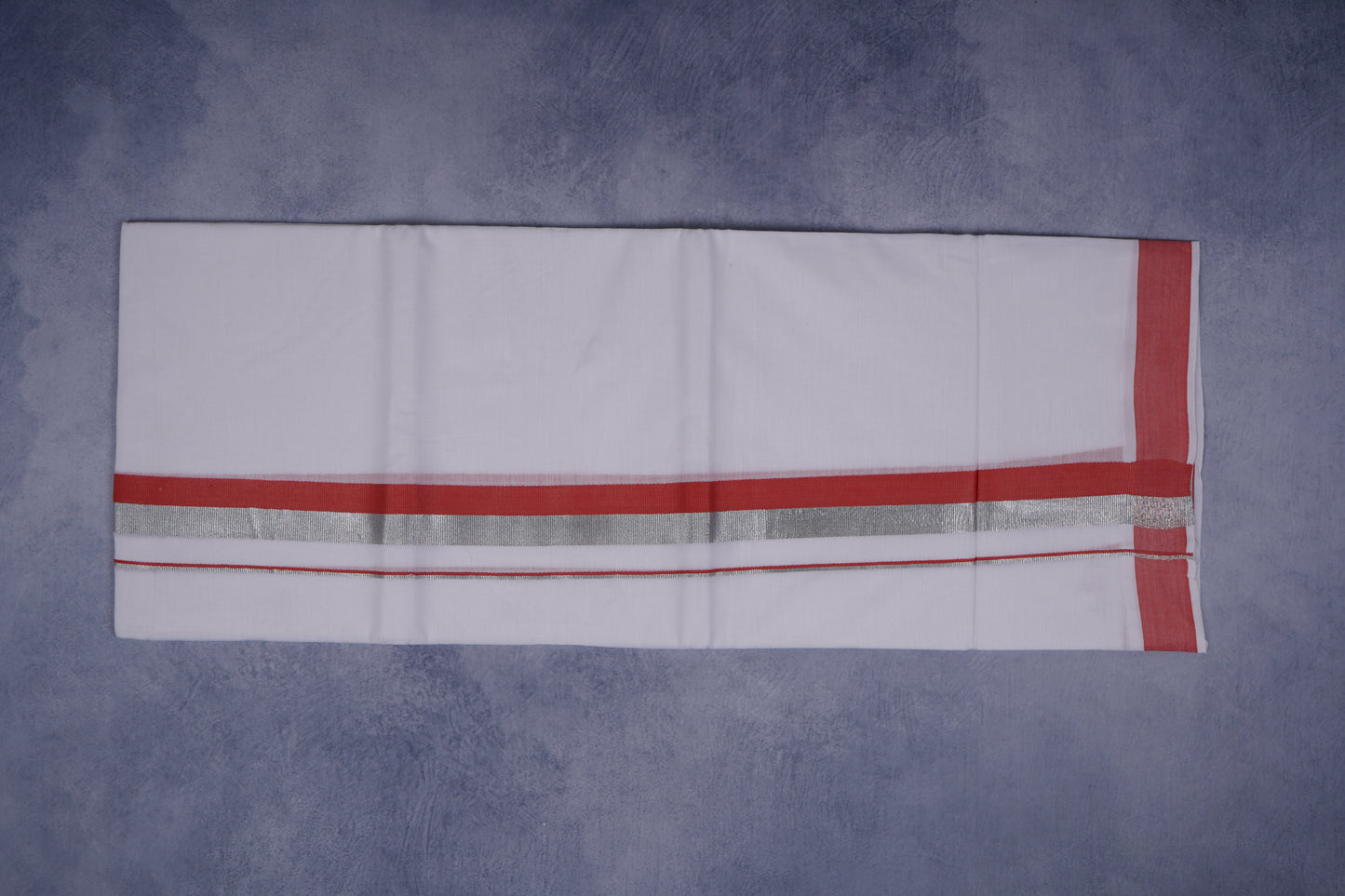FEATHER FINISH COTTON 1212 W/D DHOTHIE 3.80 MTR-REDSILVER