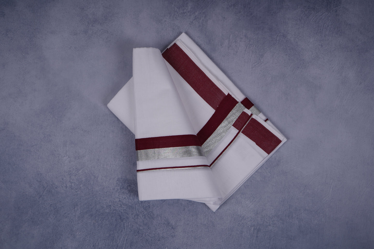 FEATHER FINISH COTTON 1212 W/D DHOTHIE 3.80 MTR-DARK MAROON