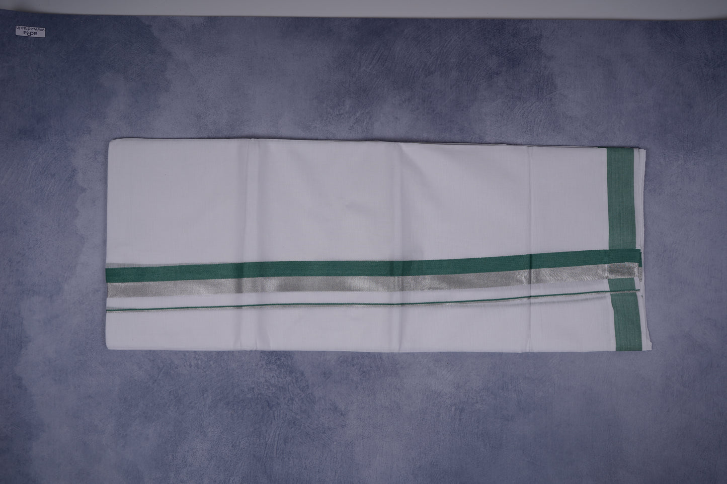 FEATHER FINISH COTTON 1212 W/D DHOTHIE 3.80 MTR-DARK GREEN