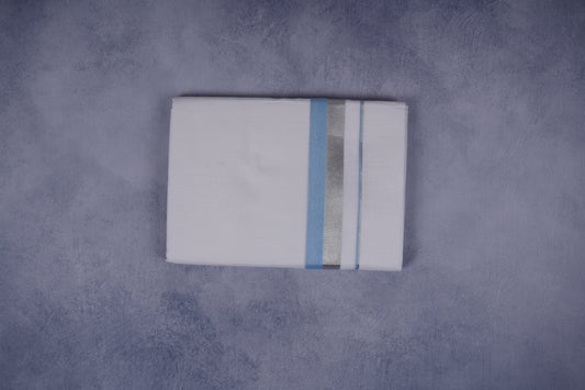 FEATHER FINISH COTTON 1212 W/D DHOTHIE 3.80 MTR-SKY BLUE