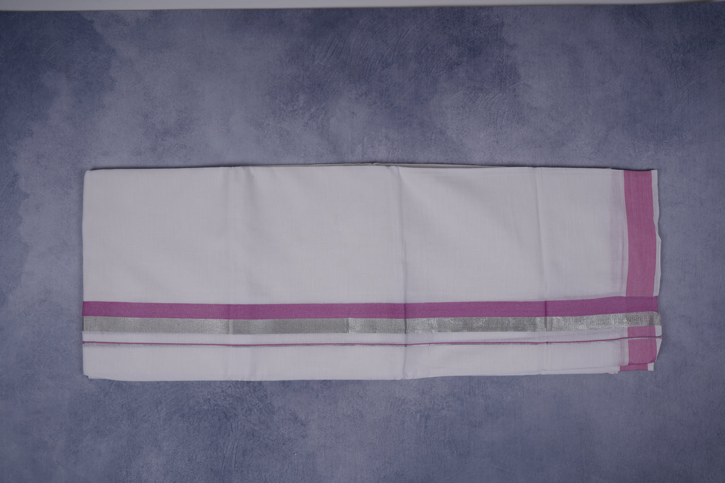 FEATHER FINISH COTTON 1212 W/D DHOTHIE 3.80 MTR-DARK PINK