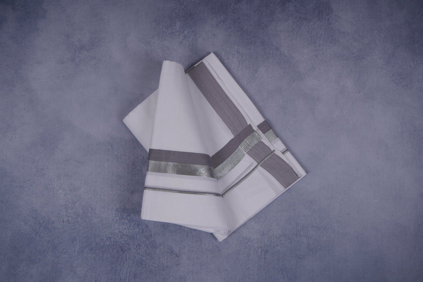 FEATHER FINISH COTTON 1212 W/D DHOTHIE 3.80 MTR-GRAY SILVER