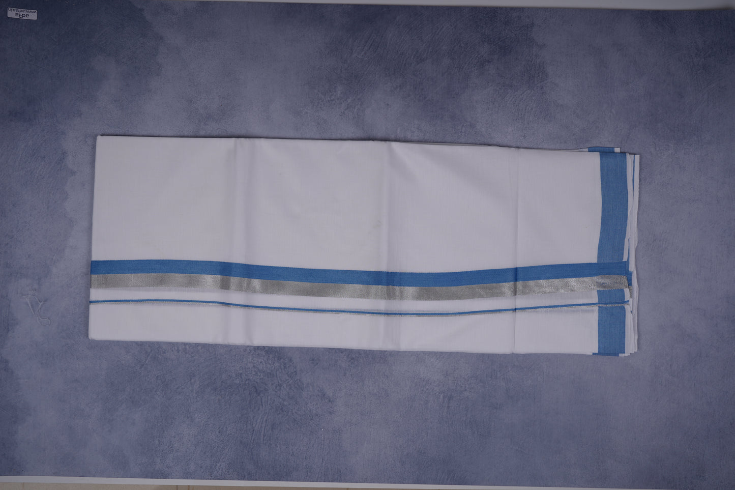 FEATHER FINISH COTTON 1212 W/D DHOTHIE 3.80 MTR-BLUE
