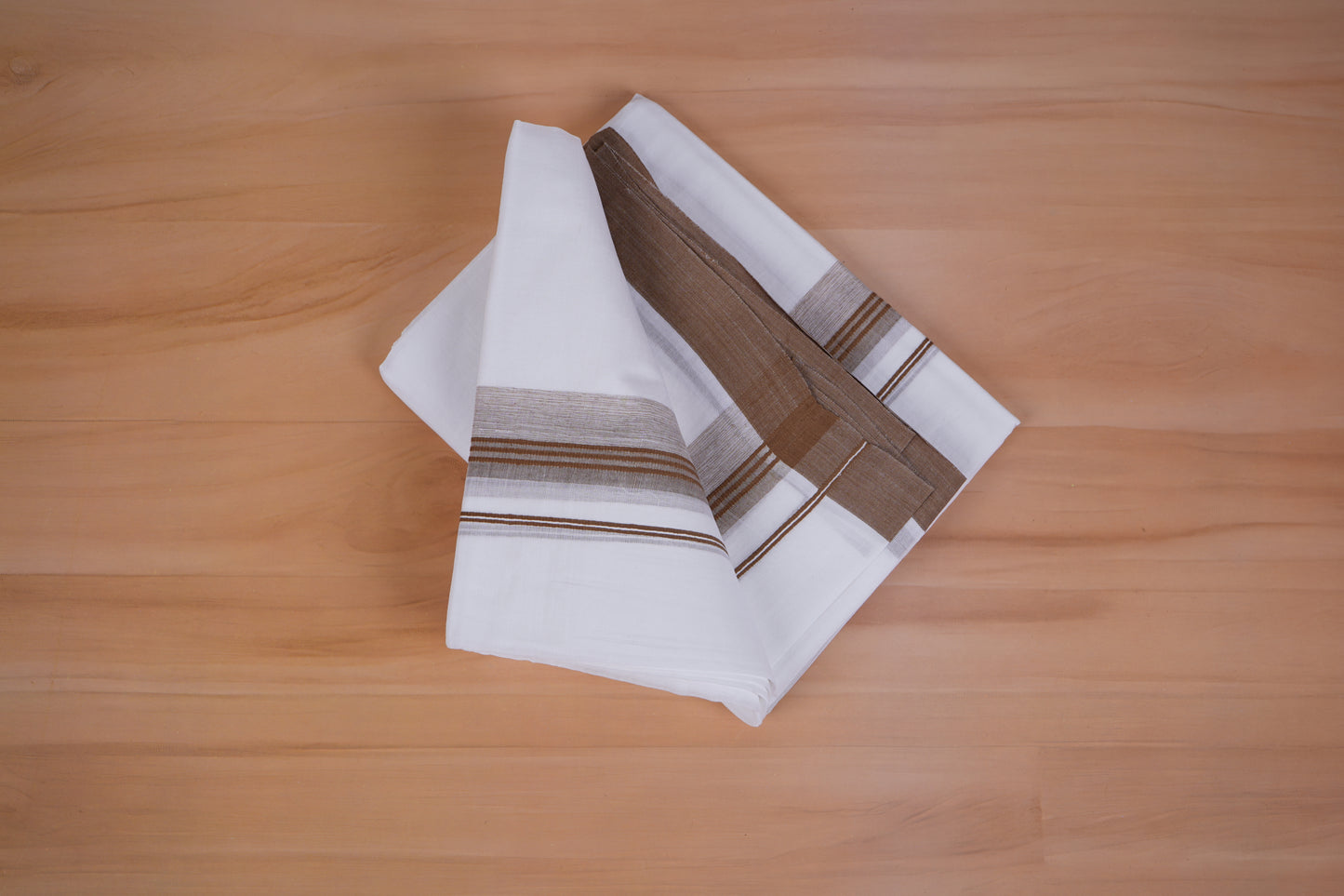 FEATHER FINISH COTTON 4014 W/D DHOTHIE 3.80 MTR -BROWN