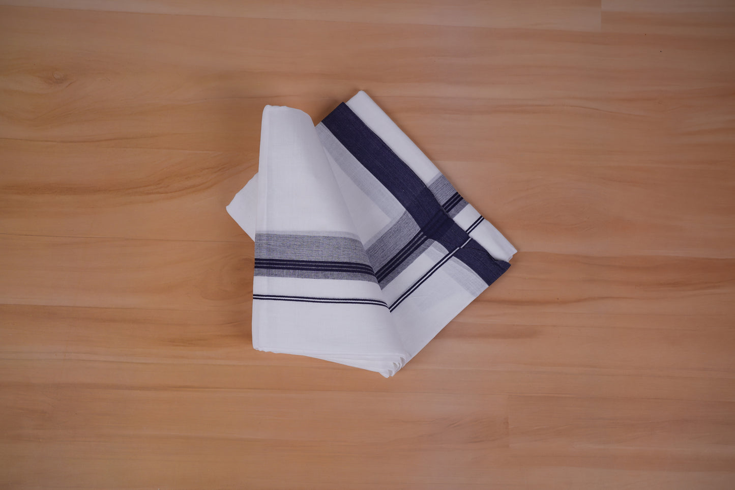 FEATHER FINISH COTTON 4014 W/D DHOTHIE 3.80 MTR -NAVY BLUE