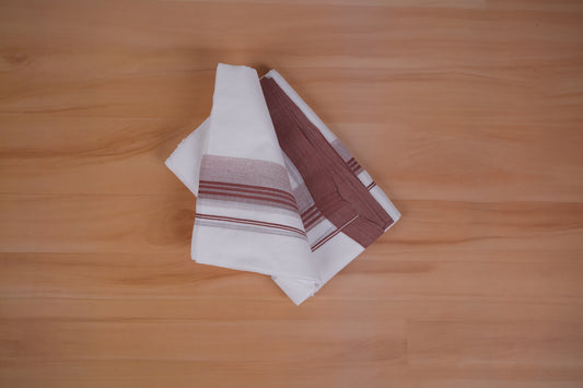 FEATHER FINISH COTTON 4014 W/D DHOTHIE 3.80 MTR -DARK PINK