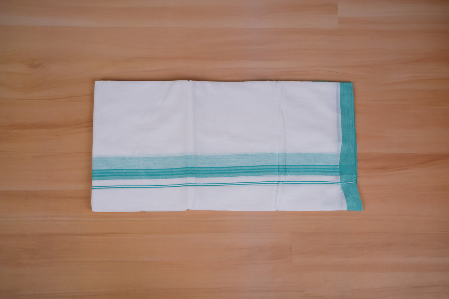 FEATHER FINISH COTTON 4014 W/D DHOTHIE 3.80 MTR -GREEN