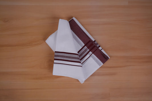 FEATHER FINISH COTTON 4012 W/D DHOTHIE 3.80 MTR - MAROON