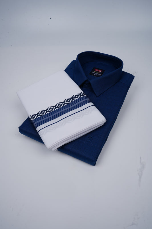 Boston Fancy Single Set F/S - (Assorted Pattern) - 21518 Navy Blue