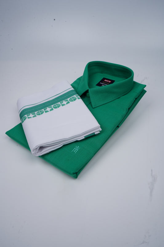 Boston Fancy Double Set F/S - (Assorted Pattern) - 02 Green