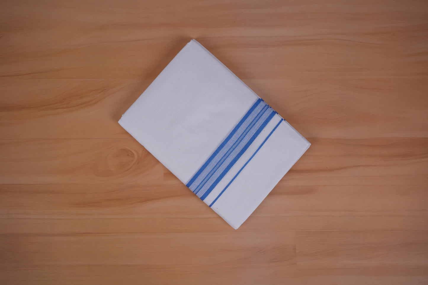 FEATHER FINISH COTTON 4012 W/D DHOTHIE 3.80 MTR - BLUE
