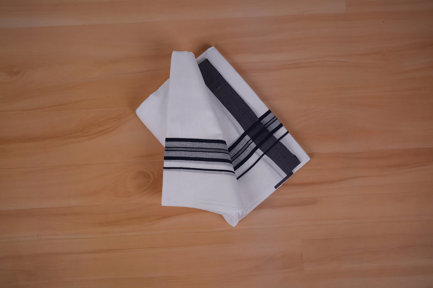 FEATHER FINISH COTTON 4012 W/D DHOTHIE 3.80 MTR - NAVY BLUE