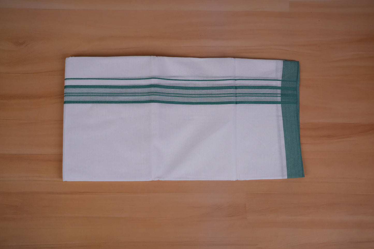 FEATHER FINISH COTTON 4012 W/D DHOTHIE 3.80 MTR - GREEN
