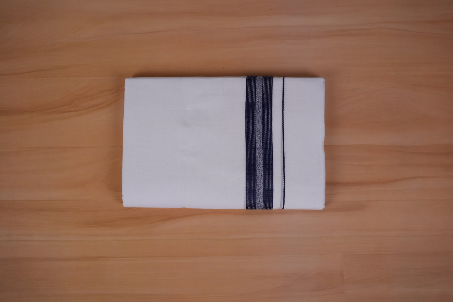 FEATHER FINISH COTTON 4011 W/D DHOTHIE 3.80 MTR-NAVY BLUE