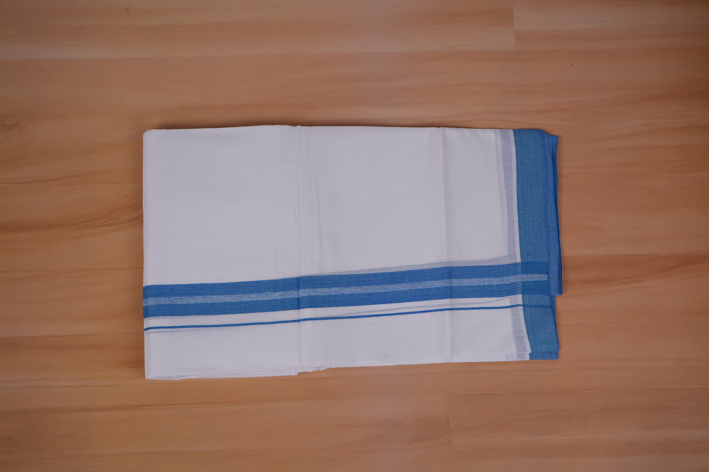 FEATHER FINISH COTTON 4011 W/D DHOTHIE 3.80 MTR-BLUE