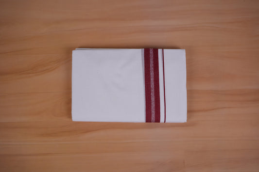 FEATHER FINISH COTTON 4011 W/D DHOTHIE 3.80 MTR-MAROON