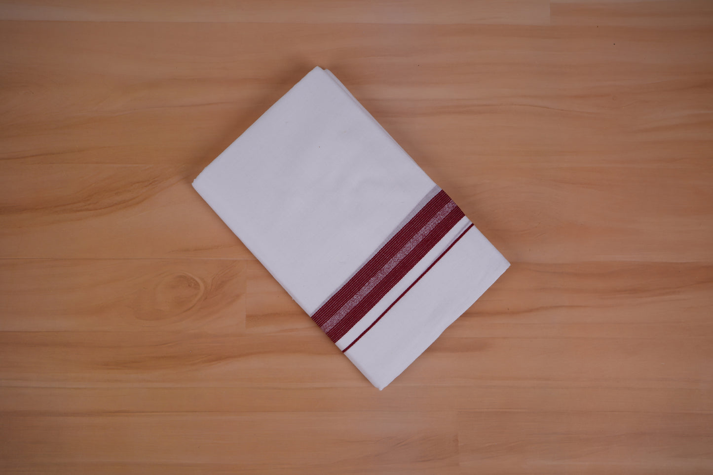FEATHER FINISH COTTON 4011 W/D DHOTHIE 3.80 MTR-MAROON