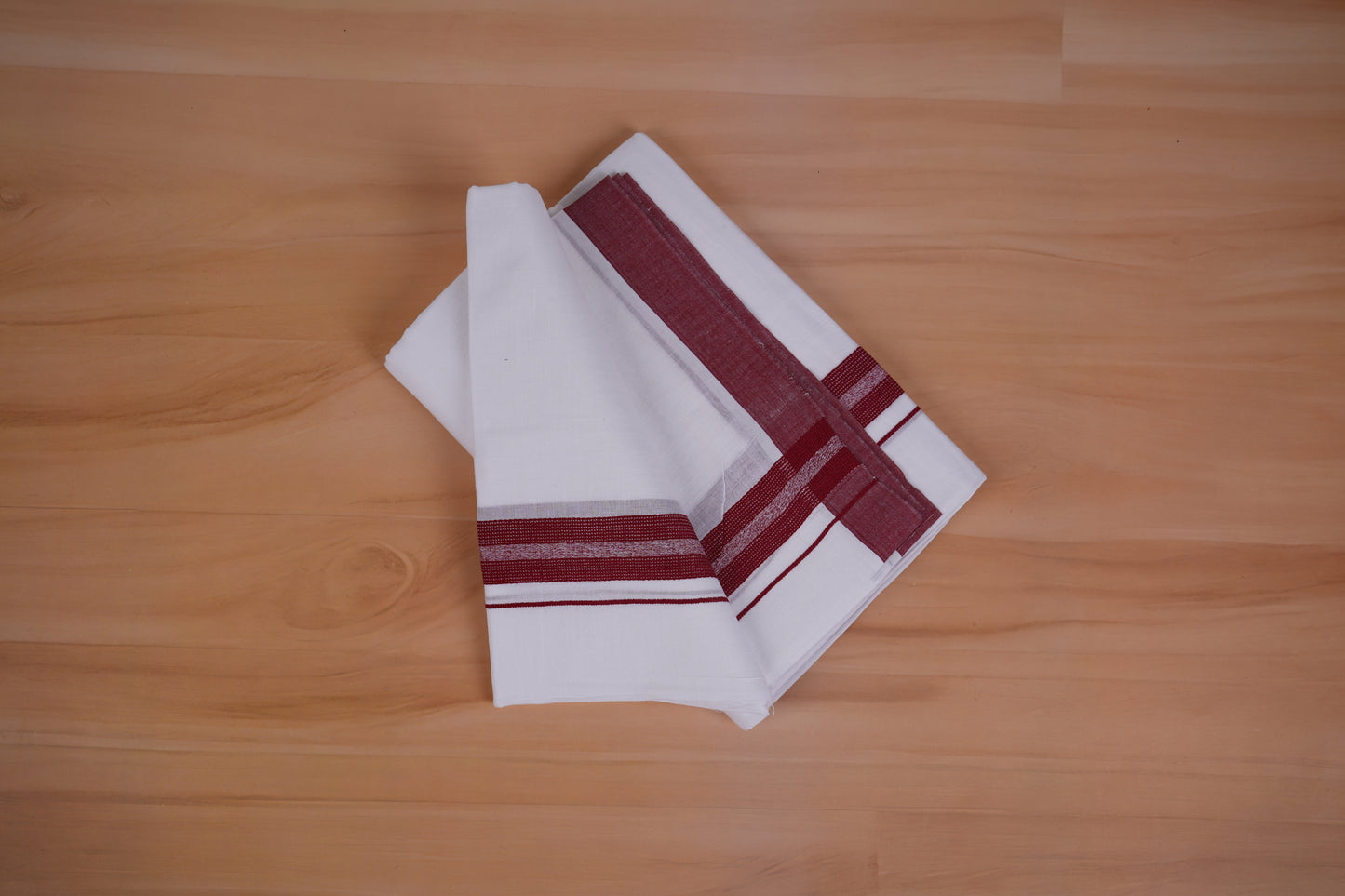 FEATHER FINISH COTTON 4011 W/D DHOTHIE 3.80 MTR-MAROON