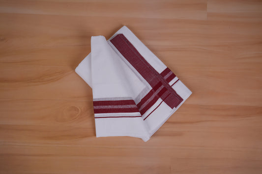 FEATHER FINISH COTTON 4011 W/D DHOTHIE 3.80 MTR-MAROON