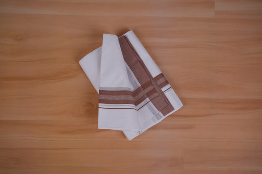 FEATHER FINISH COTTON 4011 W/D DHOTHIE 3.80 MTR-BROWN