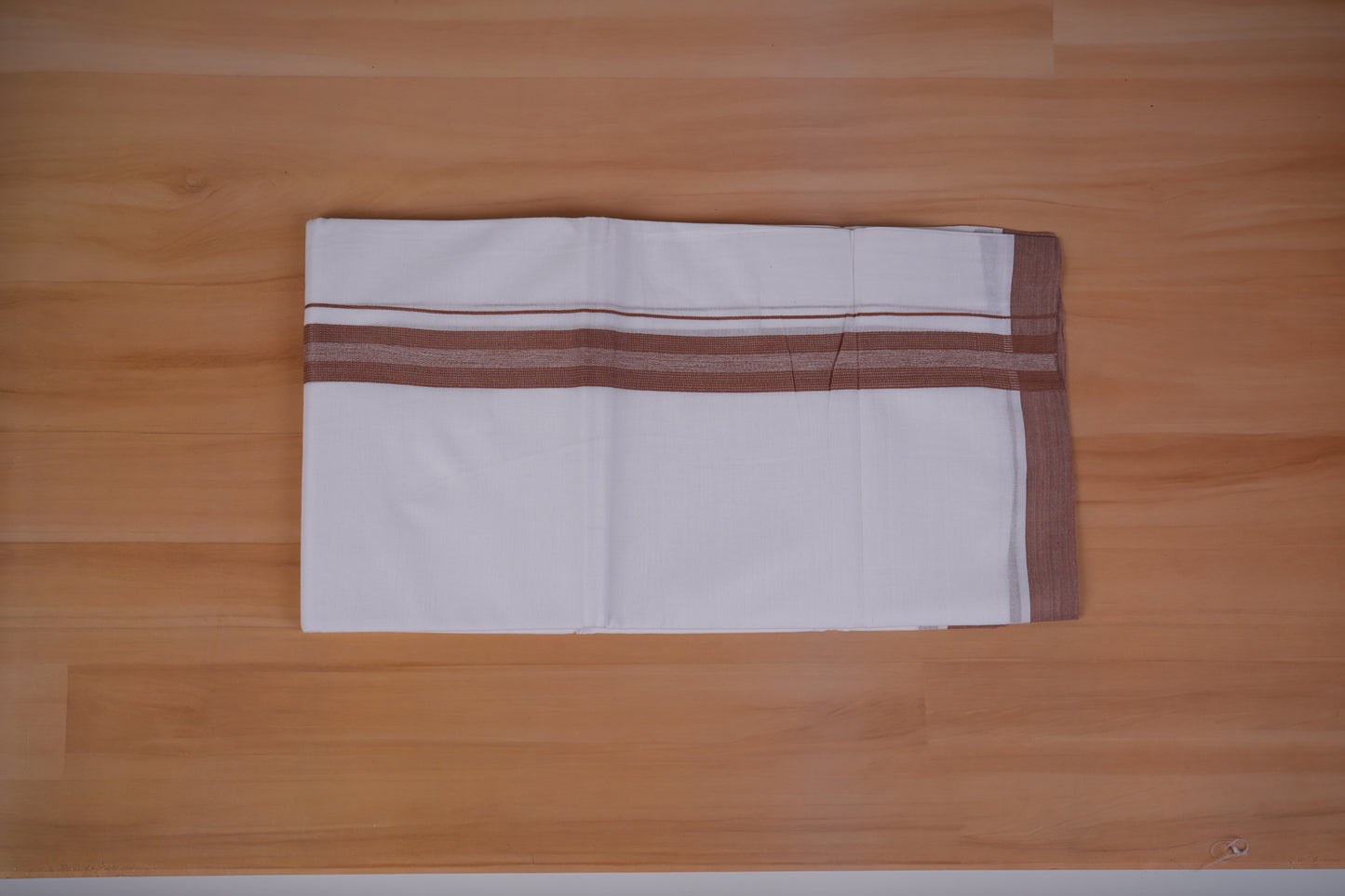 FEATHER FINISH COTTON 4011 W/D DHOTHIE 3.80 MTR-BROWN