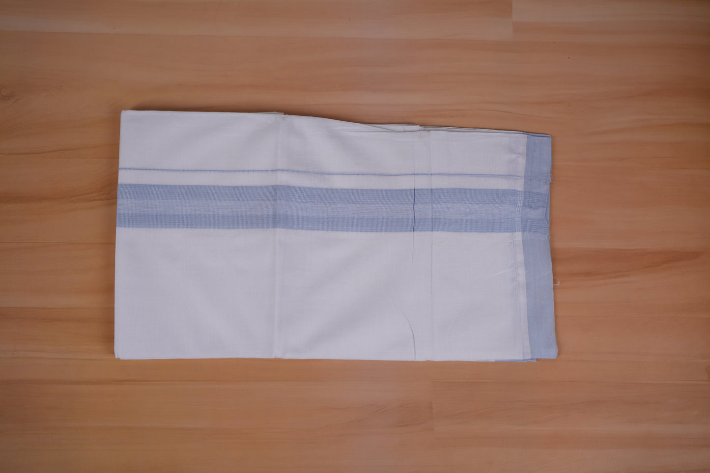 FEATHER FINISH COTTON 4011 W/D DHOTHIE 3.80 MTR-LIGHT BLUE