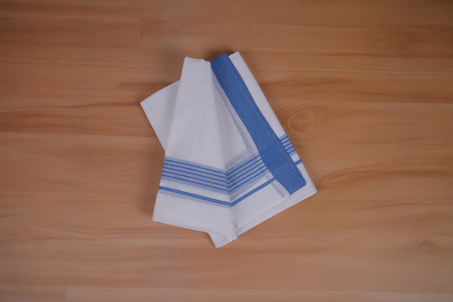 FEATHER FINISH COTTON 4013 W/D DHOTHIE 3.80 MTR-BLUE