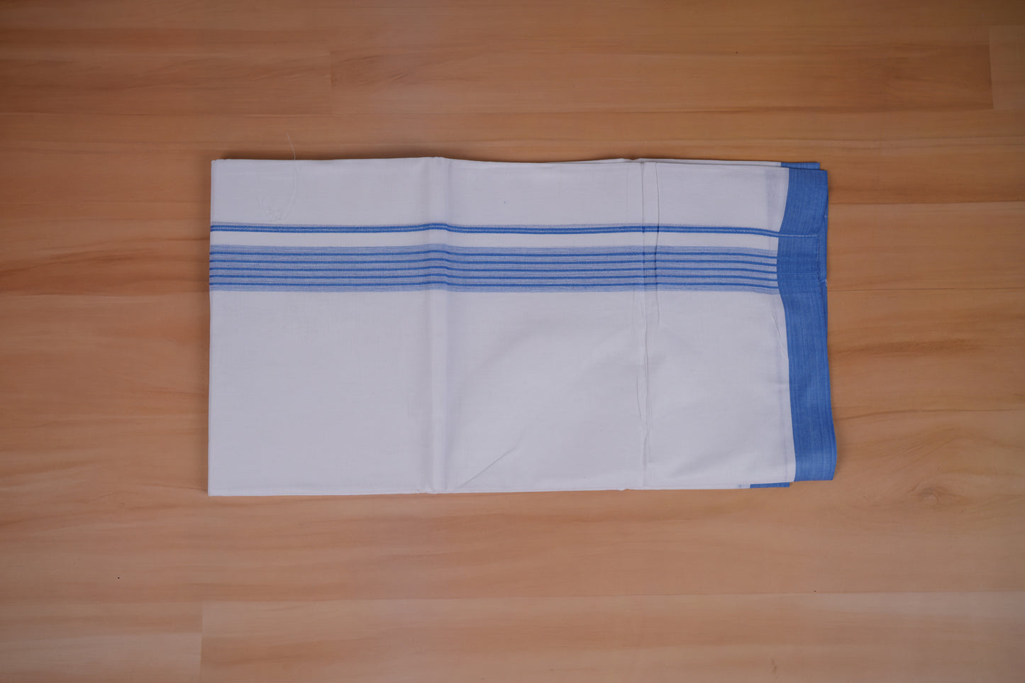 FEATHER FINISH COTTON 4013 W/D DHOTHIE 3.80 MTR-BLUE
