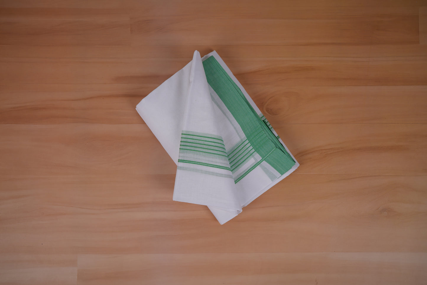 FEATHER FINISH COTTON 4013 W/D DHOTHIE 3.80 MTR-LIGHT GREEN