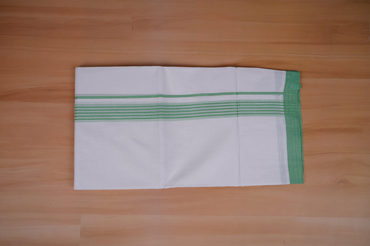 FEATHER FINISH COTTON 4013 W/D DHOTHIE 3.80 MTR-LIGHT GREEN