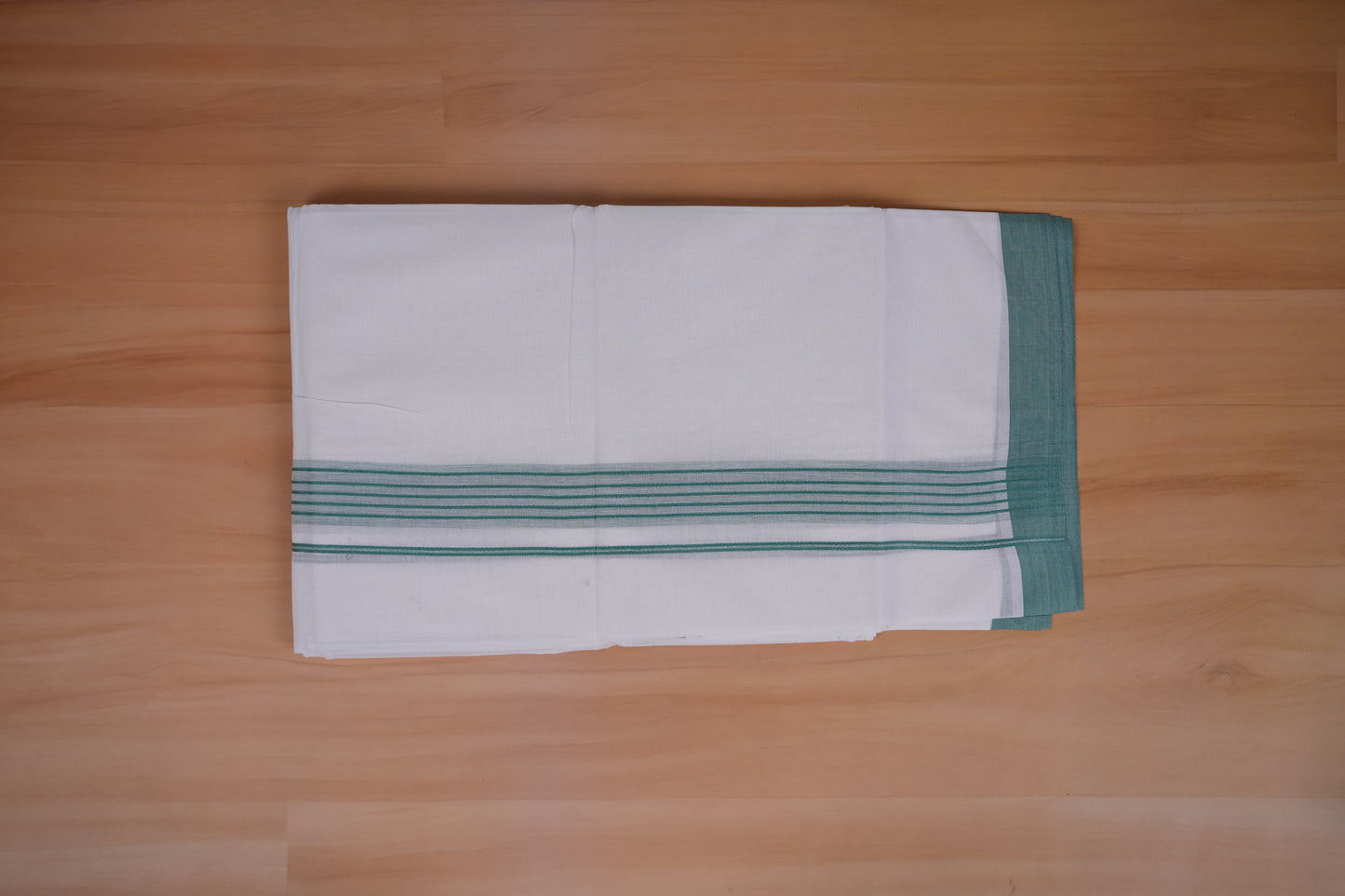 FEATHER FINISH COTTON 4013 W/D DHOTHIE 3.80 MTR-LIGHT GREEN