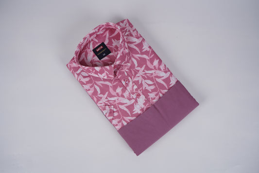 Mens All over Printed Kurtha Set - Matching Border Ethnic Wear - DhoKurtha D3