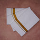 Gold Jari Border 3 pcs Combo W/D Dhoti 3.80 mtr