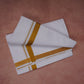 Gold Jari Border 3 pcs Combo W/D Dhoti 3.80 mtr