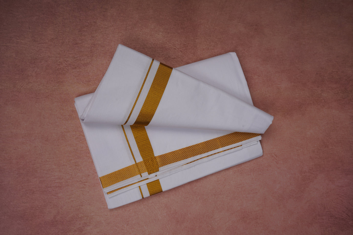Gold Jari Border 3 pcs Combo W/D Dhoti 3.80 mtr