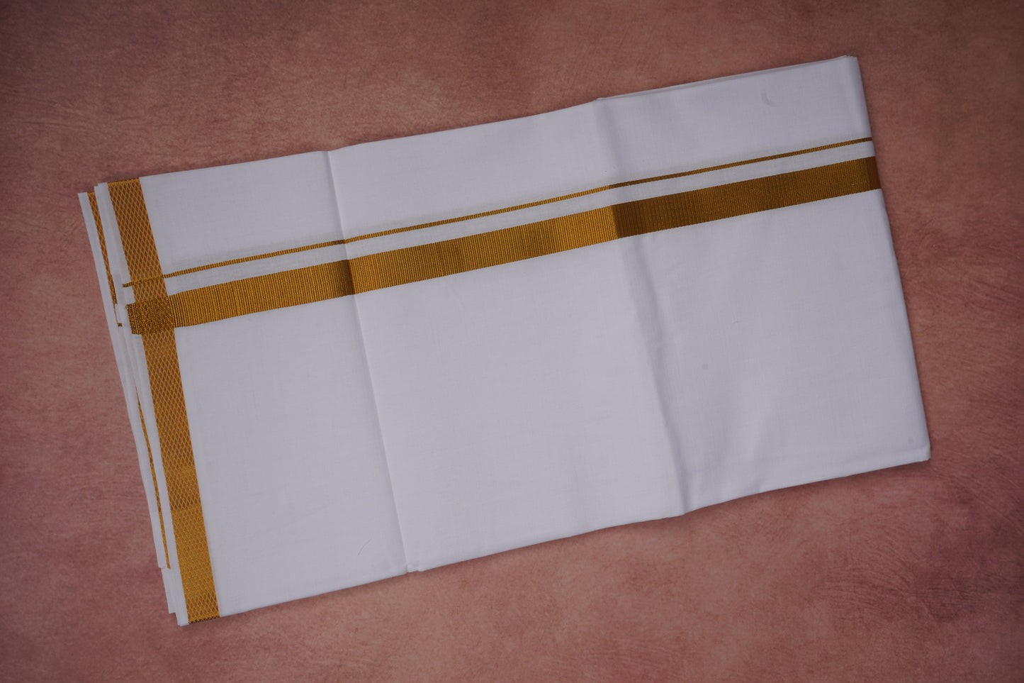 Gold Jari Border 3 pcs Combo W/D Dhoti 3.80 mtr